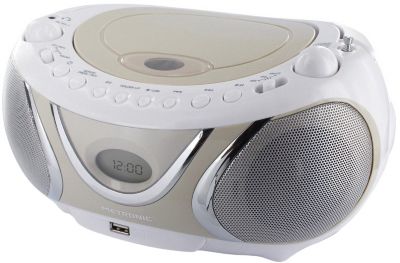 CD-Player Boombox mit USB/MP3/Radio ´´Casual´´ beige/weiß