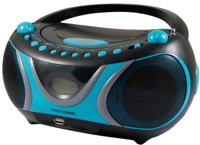 CD-Player Boombox mit USB/MP3/Radio ´´Sportsmann´´ schwarz/blau