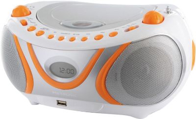 CD-Player Boombox mit USB/MP3/Radio ´´Juicy´´ orange/weiß