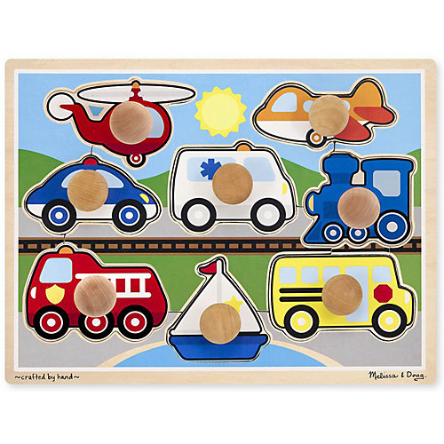 Рамка-вкладыш Melissa & Doug "Мои первые пазлы", Первые транспортные средства от Melissa & Doug