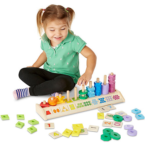 Счеты Melissa & Doug "Деревянные игрушки", Разложи по цветам