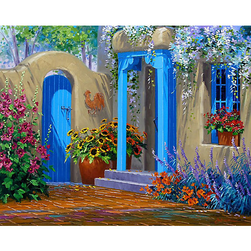 Картина по номерам Color KIT Цветущий дворик от Color KIT