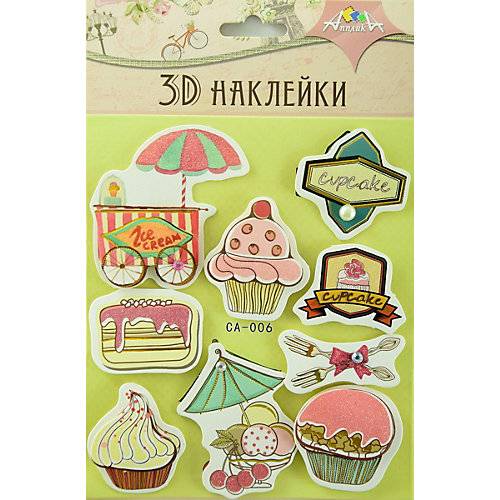 3D-наклейки Апплика "Сладости", 9 шт от АппликА