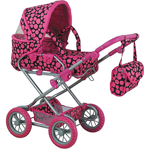 Коляска для кукол Buggy Boom Infinia трансформер, розовая в горох от Buggy Boom
