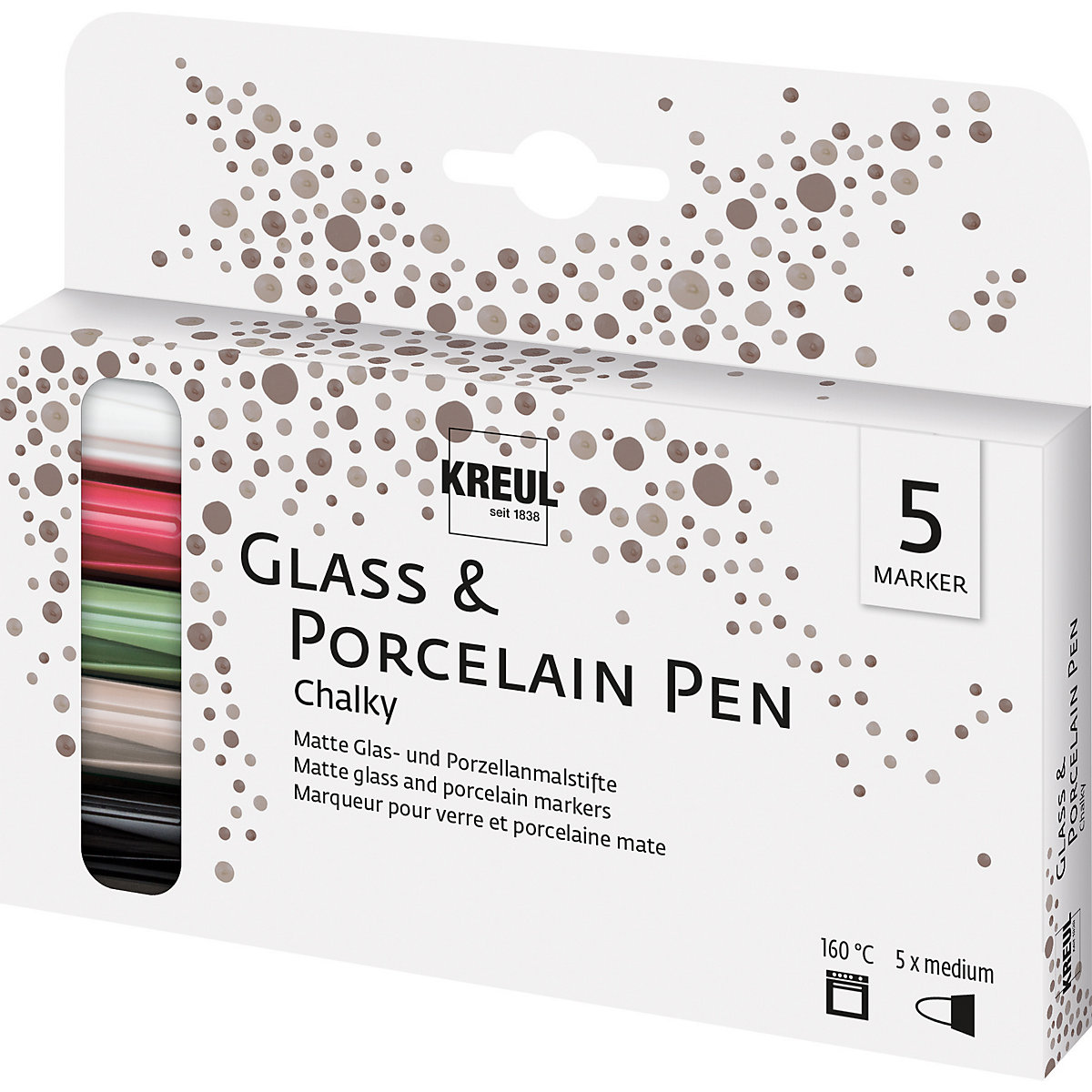 KREUL Glass & Porcelain Pen Chalky medium 5er Set