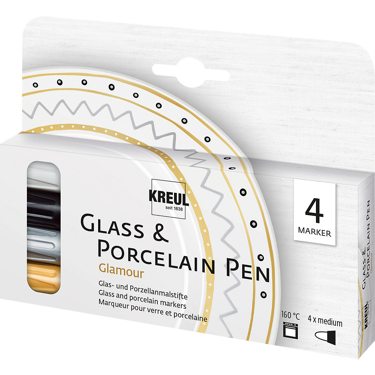 KREUL Glass & Porcelain Pen 4er Set Glamour