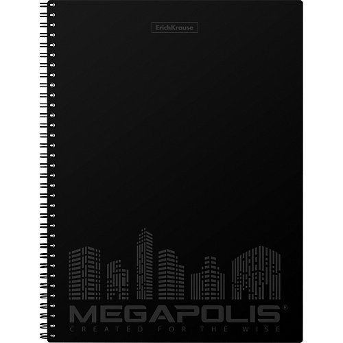Тетрадь общая Erich Krause MEGAPOLIS, черный, А4, 80 листов, клетка от Erich Krause