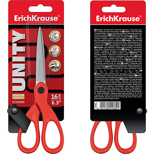 Ножницы Erich Krause Unity, 16 см, цвет красный от Erich Krause