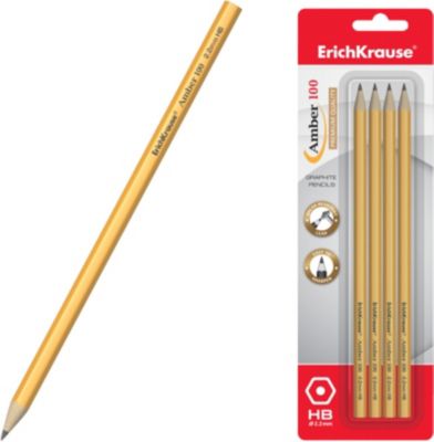 Чернографитный шестигранный карандаш Erich Krause Amber 100 HB