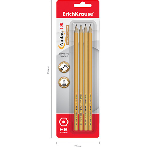 Чернографитный шестигранный карандаш Erich Krause Amber 100 HB от Erich Krause