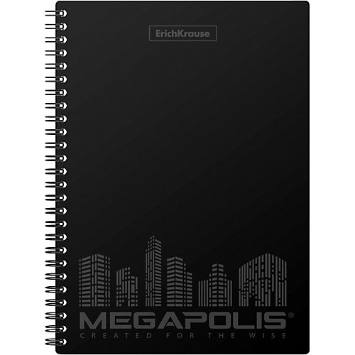 Тетрадь общая Erich Krause MEGAPOLIS, черный, А5, 80 листов, клетка от Erich Krause