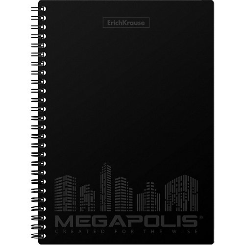 Тетрадь общая Erich Krause MEGAPOLIS, черный, А5, 80 листов, клетка от Erich Krause