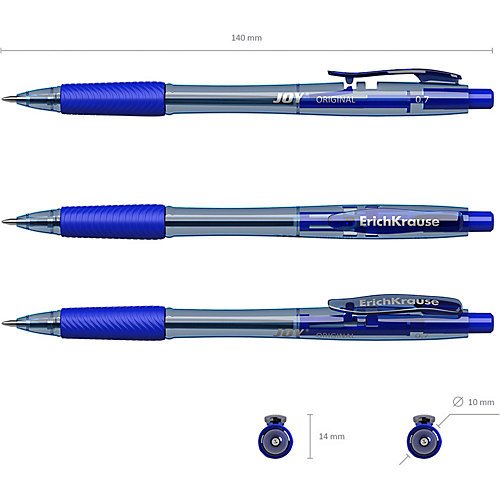 Ручка шариковая автоматическая Erich Krause JOY Original, Ultra Glide Technology, синий от Erich Krause