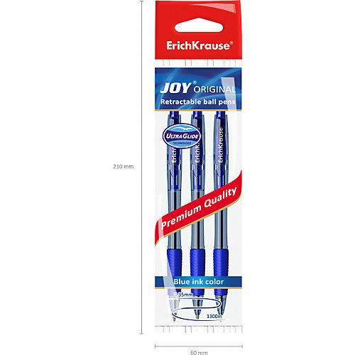 Ручка шариковая автоматическая Erich Krause JOY Original, Ultra Glide Technology, синий от Erich Krause