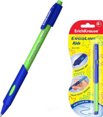 Ручка шариковая Erich Krause ErgoLine Kids, Ultra Glide Technology, синий
