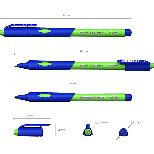 Ручка шариковая Erich Krause ErgoLine Kids, Ultra Glide Technology, синий от Erich Krause