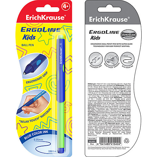 Ручка шариковая Erich Krause ErgoLine Kids, Ultra Glide Technology, синий от Erich Krause