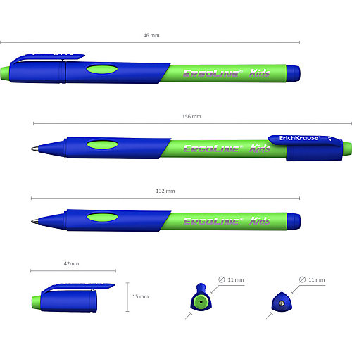 Ручка шариковая Erich Krause ErgoLine Kids, Ultra Glide Technology, синий от Erich Krause