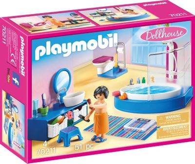 ab 4 Jahren Lerne beim Spielen PLAYMOBIL Dollhouse Badezimmer 