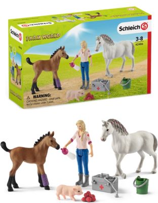 Schleich Pferde Farm Life Hengst Stute Fohlen Wallach Stallion Horse Set 