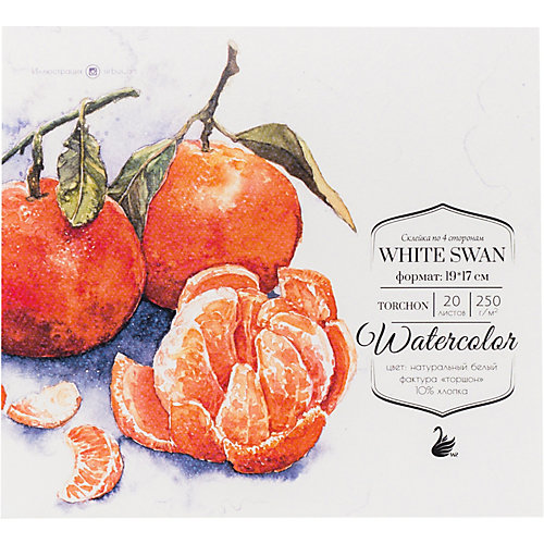 Склейка для акварели Малевичъ White Swan, 250 г/м, 19х17 см, 20 листов от Малевичъ