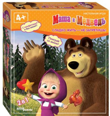 Настольная игра STEP puzzle "Маша и Медведь", Сладко жить — не запретишь!