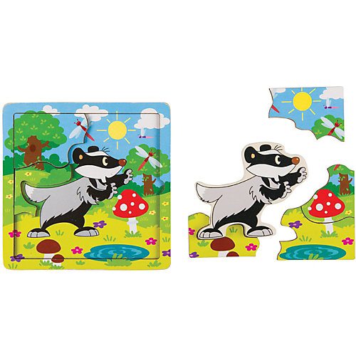 Игра из дерева STEP puzzle Baby Step, Енотик от Степ Пазл