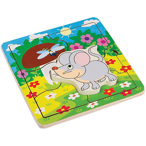 Игра из дерева STEP puzzle Baby Step, Мышонок от Степ Пазл
