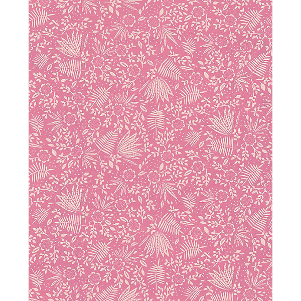Vliestapete Eijffinger RICE II, Blätter, rosa, 10 m x 52 cm