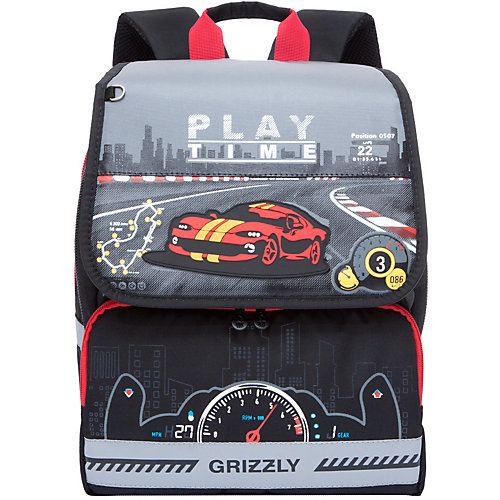 Рюкзак школьный Grizzly, черно-серый от Grizzly