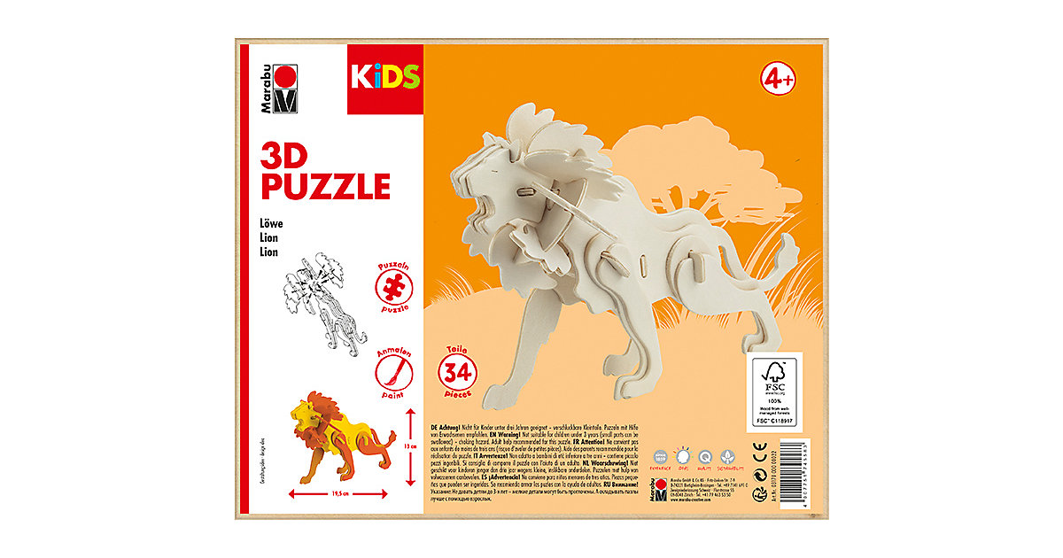 KIDS 3D Puzzle Holzbausatz Löwe