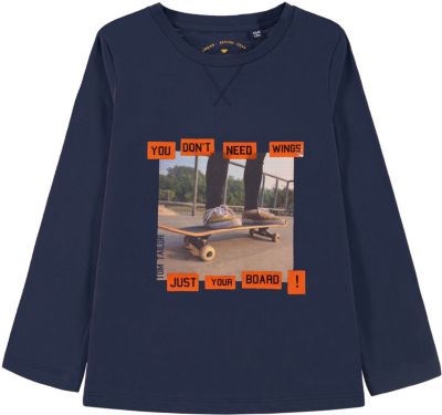 Langarmshirt dunkelblau Gr. 104/110 Jungen Kleinkinder