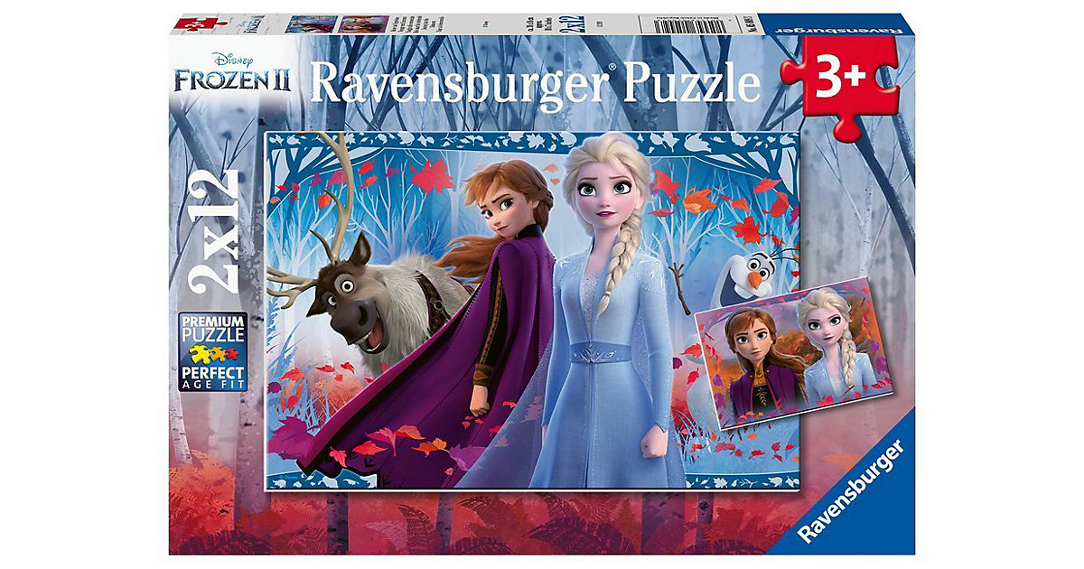 2er Set Puzzle, je 12 Teile, 26x18 cm, Frozen 2