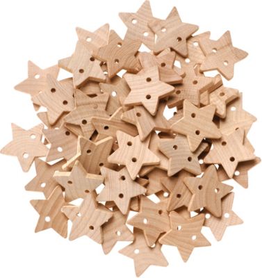 DIY Holzknpfe Stern, 60 Stck