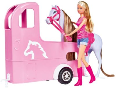 Spielpuppen  NEU SIMBA Steffi Love  Jeep mit Pferdeanhänger Modepuppen Puppen 