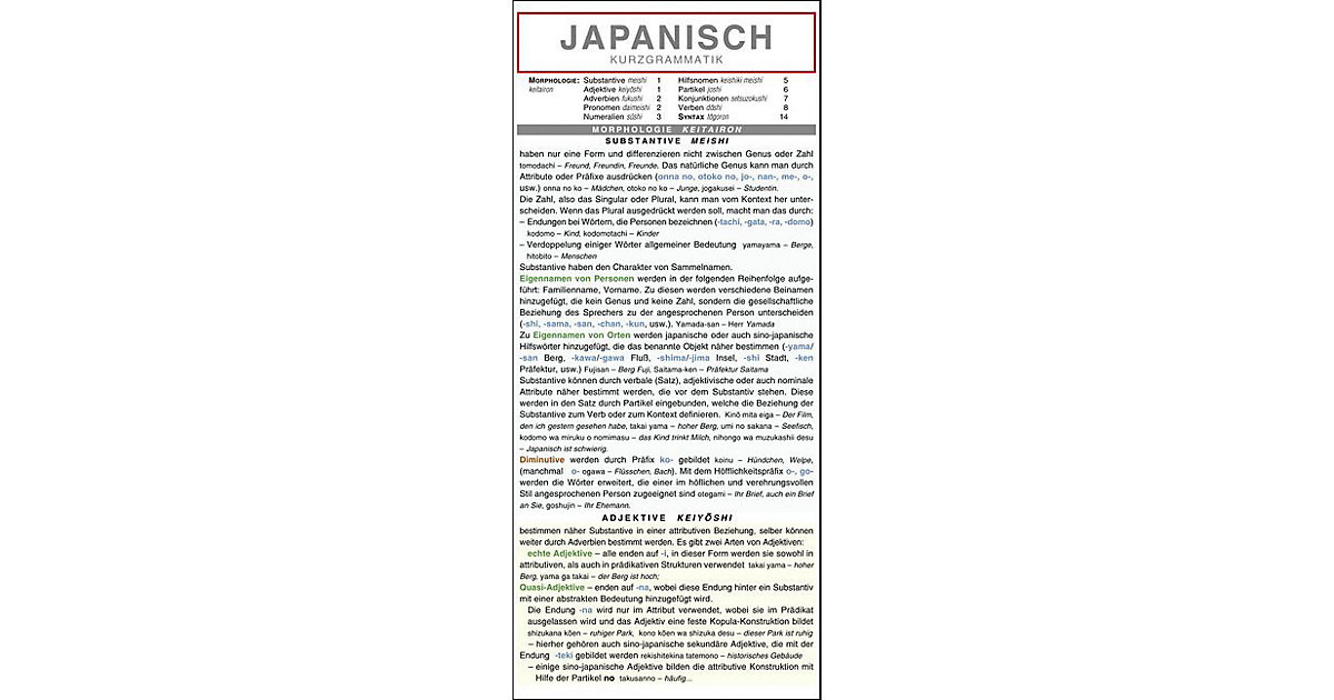 Buch - Japanisch - Kurzgrammatik. Die komplette Grammatik anschaulich und verständlich dargestellt