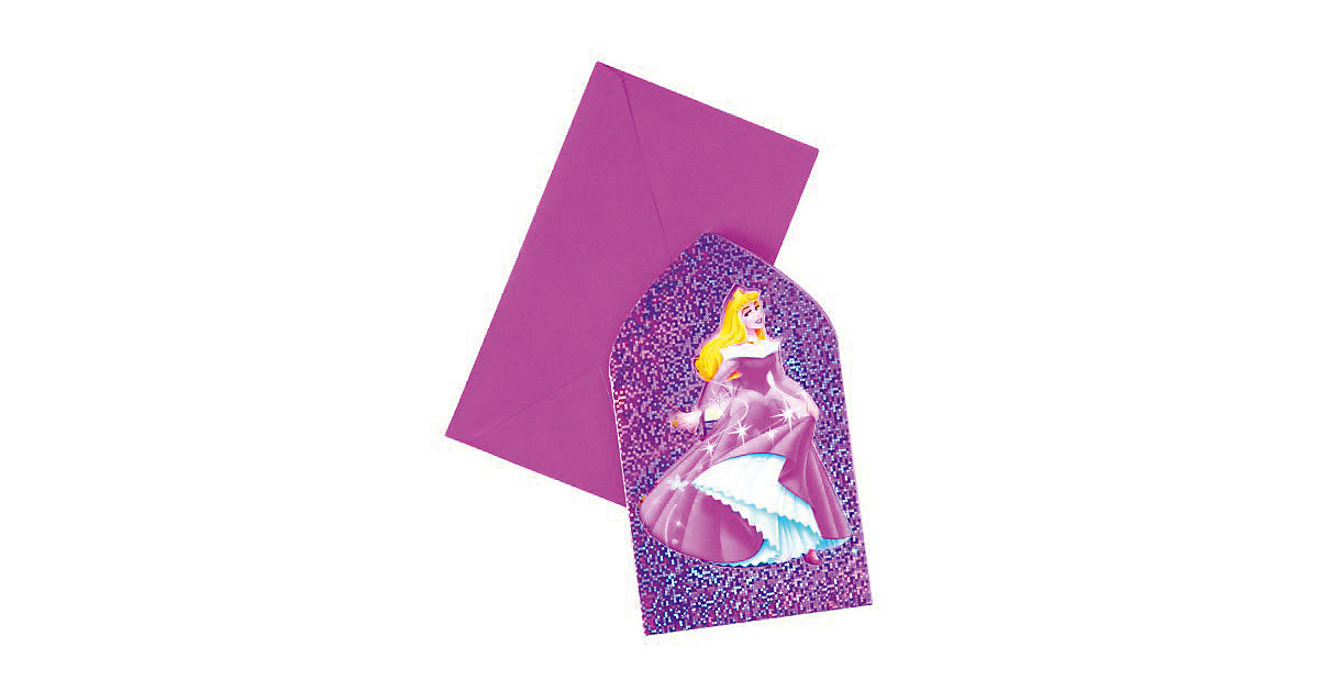 gestanzte Einladungskarten mit Umschlägen Princess Magic Prismatic, 6 Stück