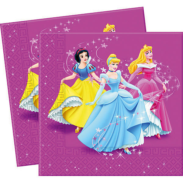 Prinzessin Party Papierservietten 16 Stk 33x33 cm Einwegservietten Kinderparty