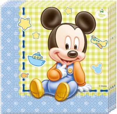 Servietten zweilagig Baby Mickey 33 x 33 cm, 20 Stck