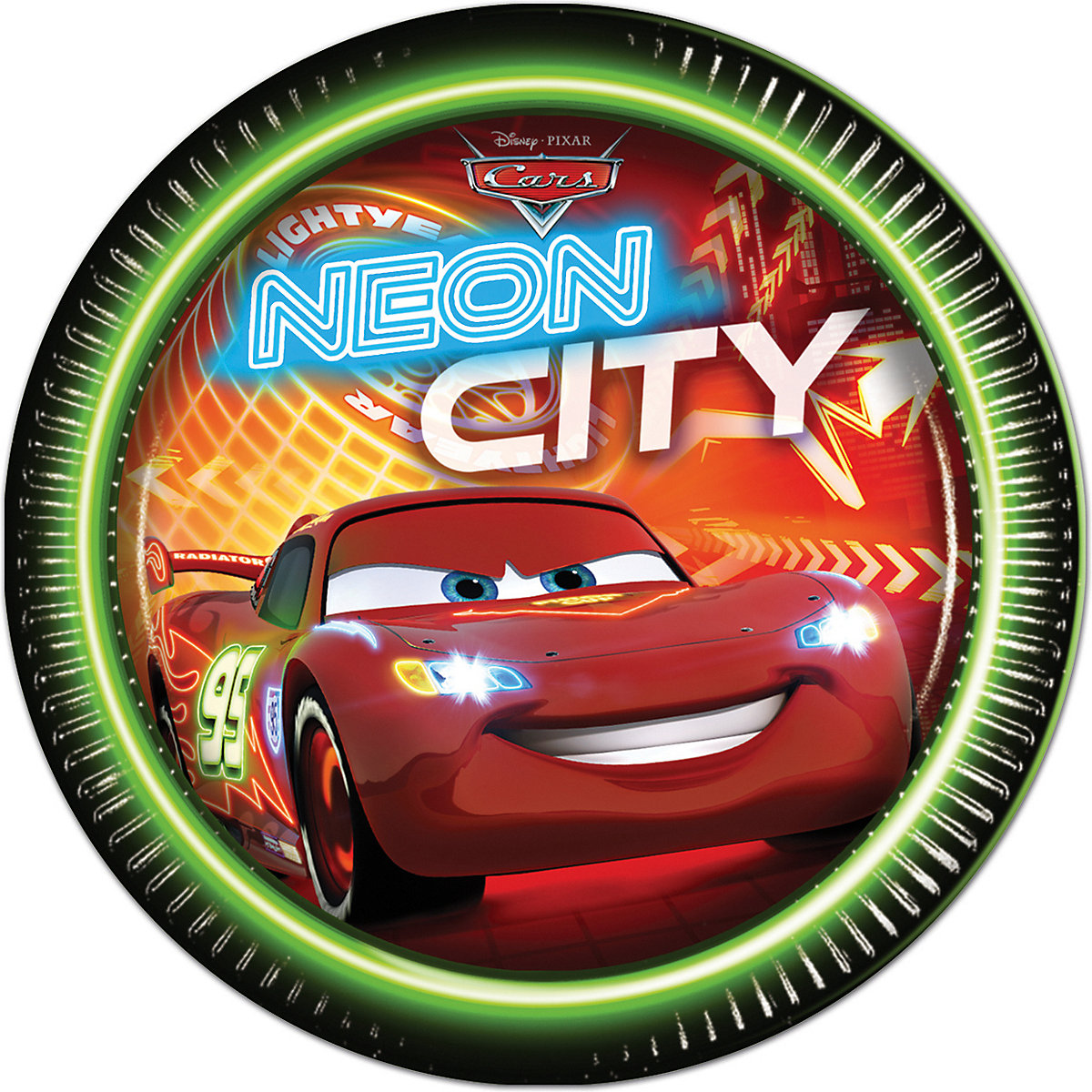 Papp-Partyteller Disney Cars Neon Ø 23 cm 8 Stück Papp-Partyteller Disney Cars Neon Ø 23 cm 8 Stück