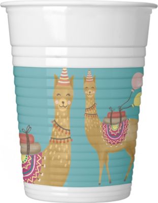 Procos Partybecher/Trinkbecher Lama 200 ml Kunststoff 8 Stück