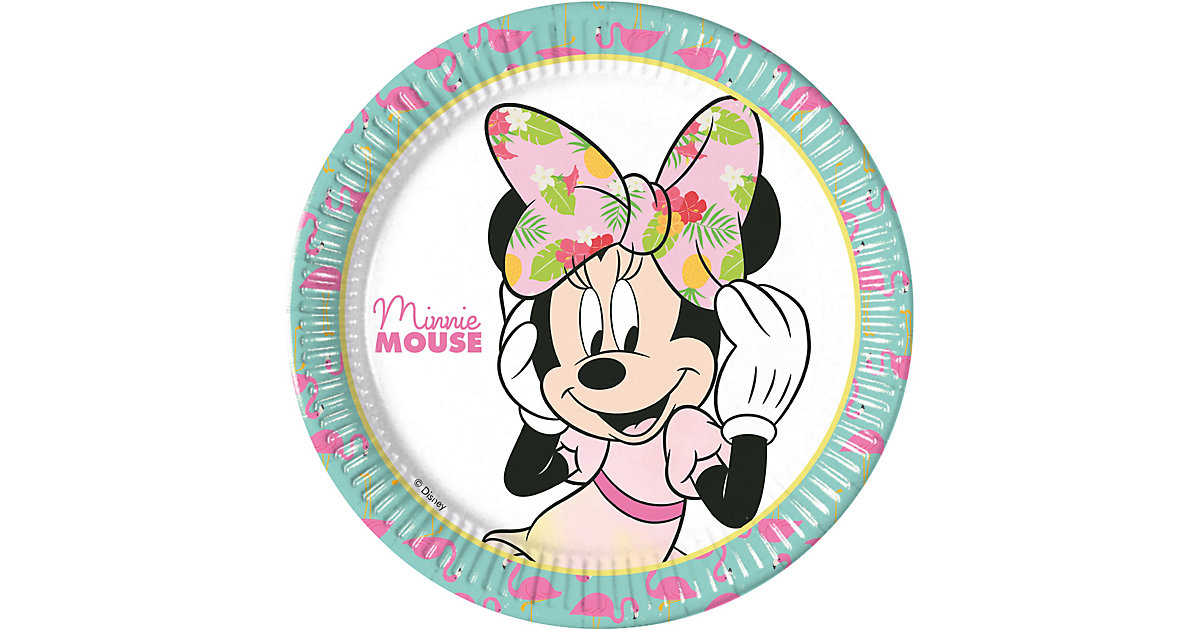 Pappteller Minnie Tropical Disney 23 cm, 8 Stück