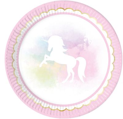 Pappteller Believe In Unicorns 23 cm, 8 Stück