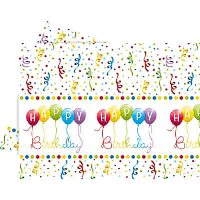Tischdecke Happy Birthday Streamers 120 x 180 cm
