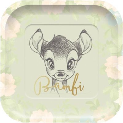 Viereckige Pappteller mit Metalliceffekt Bambi Cutie Premium , 4 Stück