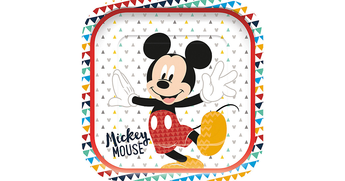Viereckige Pappteller Mickey Awesome Mouse Premium, 4 Stück