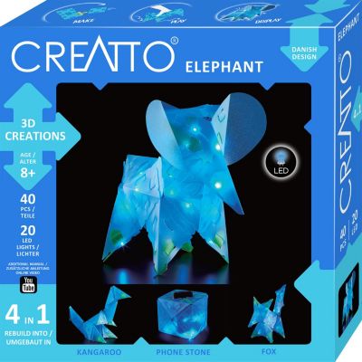 Image of 3D-Leuchtpuzzle Creatto Elefant inkl. LED-Leuchtkette, 40 Teile