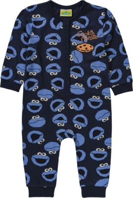 Baby Schlafanzug Sesamstrae dunkelblau Gr. 92/98 Jungen Kleinkinder