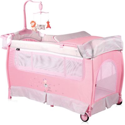 Манеж Lorelli Sleep'N'Dream, серо-розовый