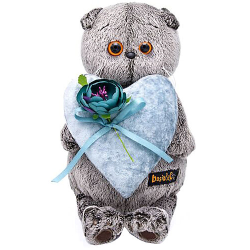 Мягкая игрушка Budi Basa Кот Басик с сердцем из бархата, 22 см от Budi Basa